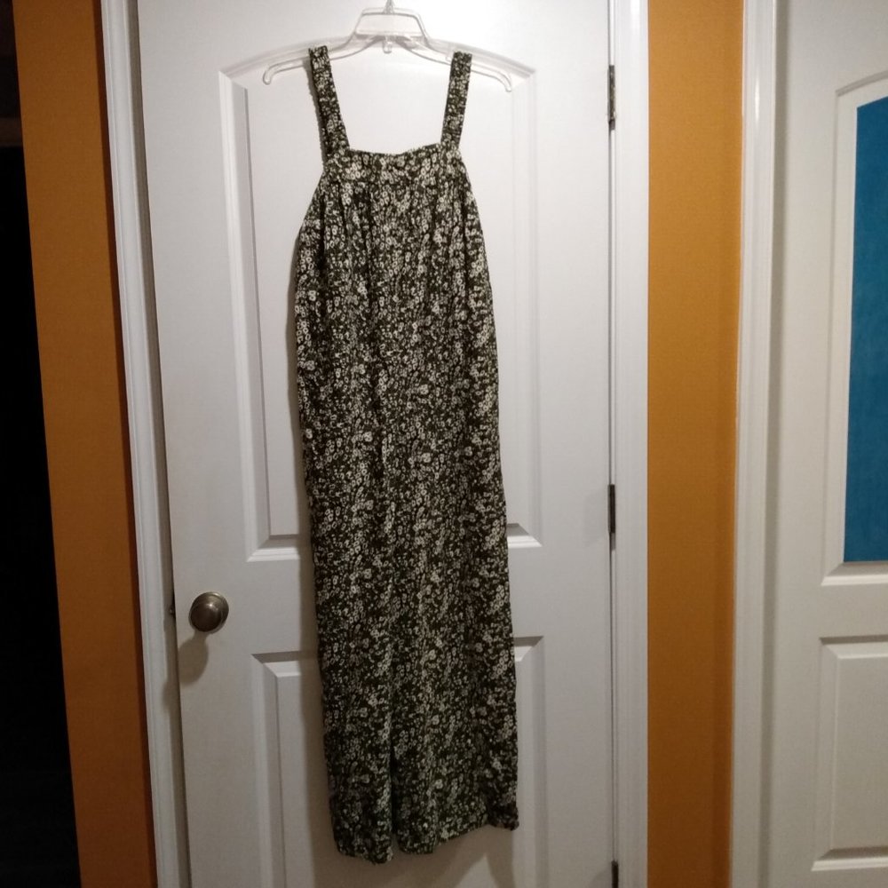 Topshop New Green Floral Jumpsuit